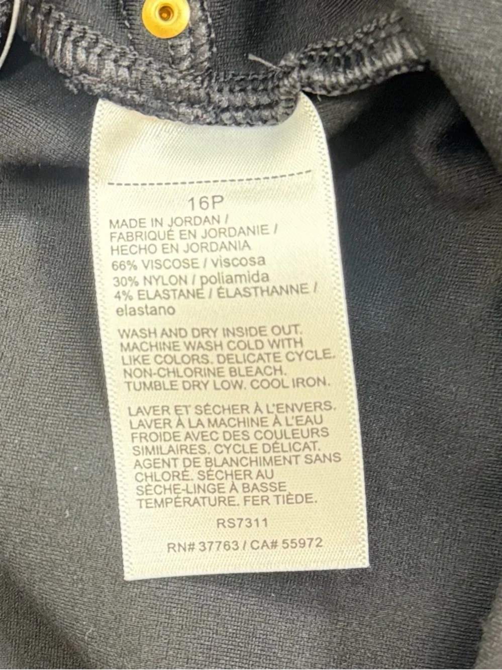 Rafaella Black Straight-Leg Dress Pants. Pull On. Stretch. Size 16P. - Picture 7 of 8